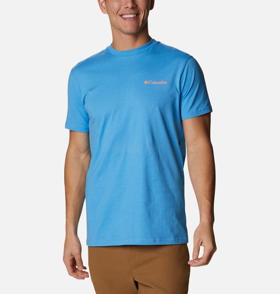 Columbia PFG T-Shirt Blue For Men's NZ83591 New Zealand